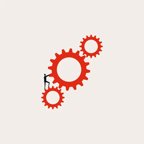 Konzept zur Automatisierung von Geschäftsprozessen. Symbol für Zusammenarbeit, Workflow, Fortschritt. Minimale Illustration. — Stockvektor