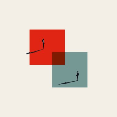 İş görüşmeleri ve birleşme vektörü kavramı. Ortaklığın ve işbirliğinin sembolü. En küçük eps10 illüstrasyonu.