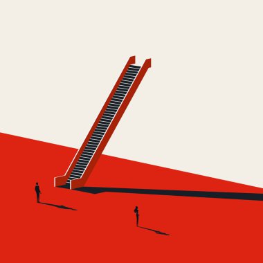 İş cinsiyet eşitsizliği ve ayrımcılık vektörü kavramı. Adaletsiz, eşitsiz muamelenin sembolü. En küçük eps10 illüstrasyonu.