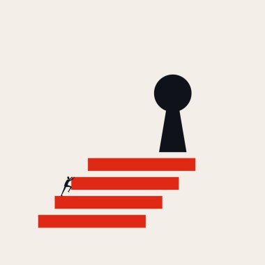 Soyut vektör kavramına bir iş çözümü bul. Başarının, sıkı çalışmanın, başarının sembolü. En küçük eps10 illüstrasyonu.