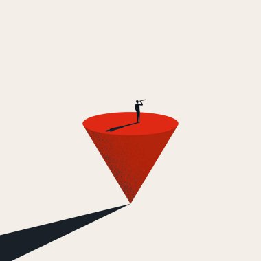 İş görüşü soyut vektör konsepti. Liderliğin, yeteneğin, menajerin ve yeteneğin sembolü. En küçük illüstrasyon.