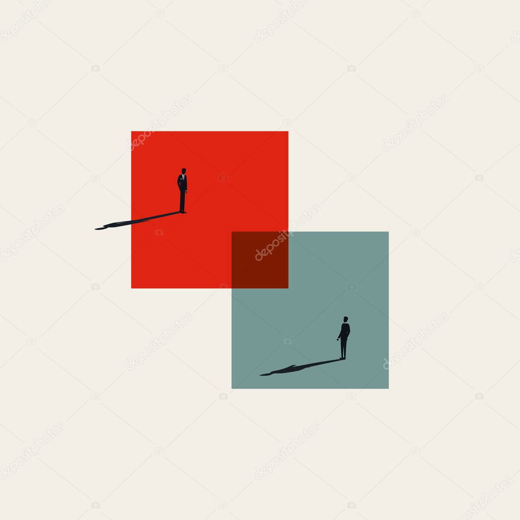 Business merger and acquisition abstract vector concept. Symbol of negotiation, opportunity. Minimal Illustration.