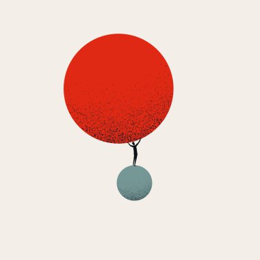 İş adamı hırsı, arzu vektör konsepti. Başarının, büyümenin, başarının sembolü. En küçük eps10 illüstrasyonu.