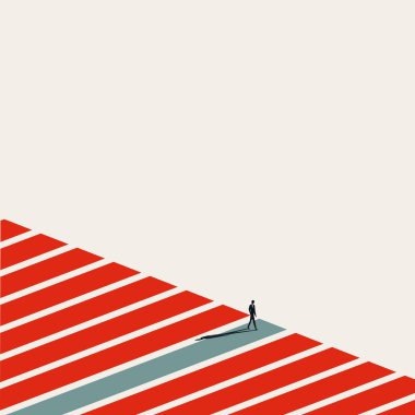 İş yolu, liderlik konsepti. Yeteneğin, bireyin, yönün ve kariyer adımlarının sembolü. En küçük eps10 illüstrasyonu.