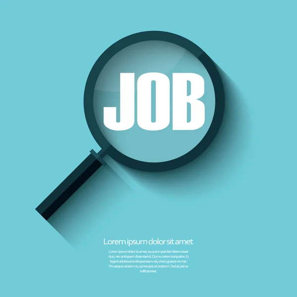 Modern düz tasarım Büyüteç simgesiyle iş aramak.