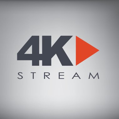 Symbol of Ultra HD streaming or playing video online content for screens and tvs with 4k resolution. clipart