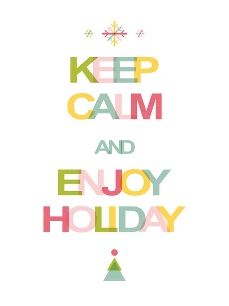 Christmas keep calm motivational poster or postcard design with creative typography — 스톡 사진