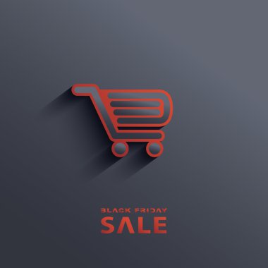 Black Friday sales poster with shopping cart. Eps10 vector illustration.