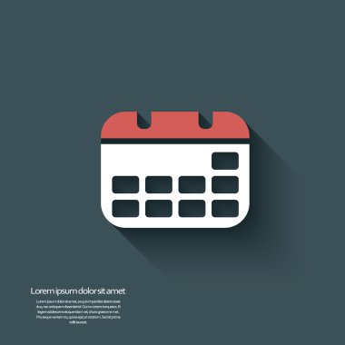 Modern flat design calendar icon. Eps10 vector illustration.
