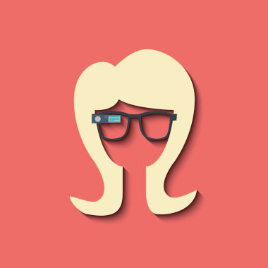Smart glasses on hipster face clipart