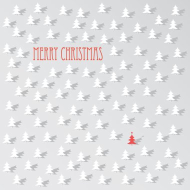 Christmas card design with winter forest. Eps10 vector illustration