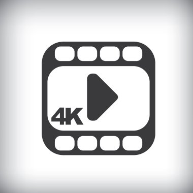 4k ultra hd video icon isolated on background.
