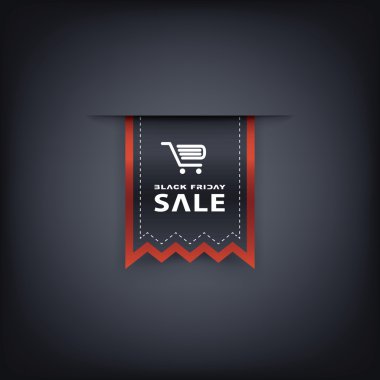 Vertical Black Friday sales ribbons. Eps10 vector illustration.