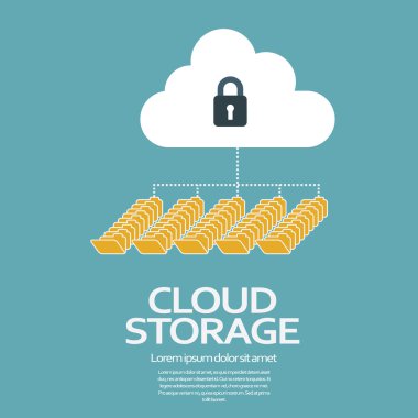 Cloud computing storage security concept. Eps10 vector illustration