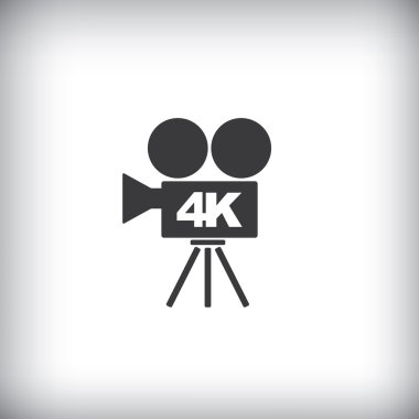 4k ultra hd video recorder icon isolated on background