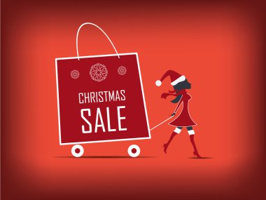 Christmas sales poster. Eps10 vector illustration.