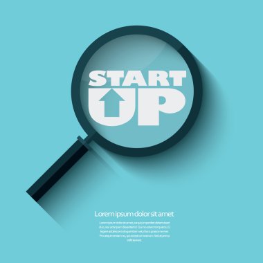 Searching for startups businesses symbol in modern flat design.