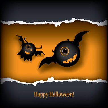Halloween card design with monsters