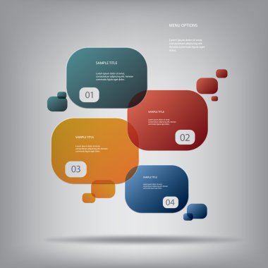 Round colorful infographic elements with various icons suitable for infographics, web layout, presentations, etc.