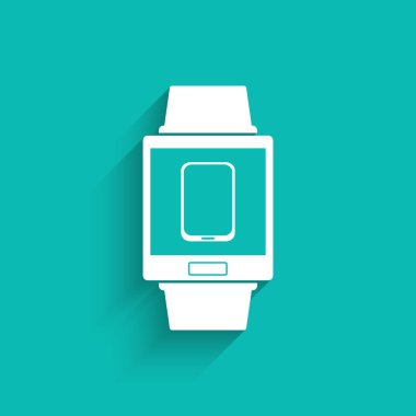 Smartwatch giyilebilir teknoloji sembol smartphone eşitleme için simgesiyle.