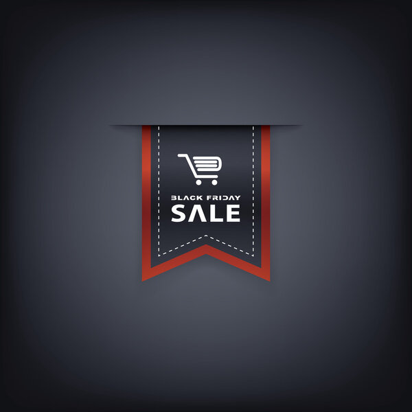 Vertical Black Friday sales ribbons. Eps10 vector illustration.
