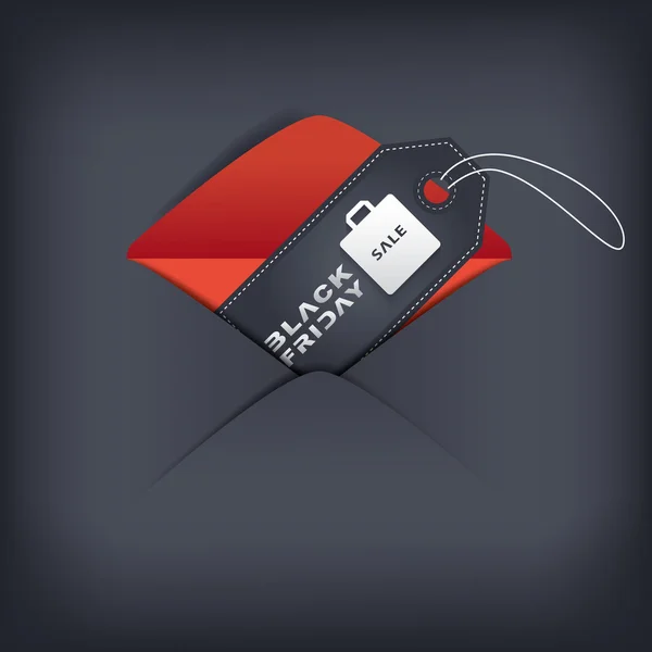Black Friday sales invitation in envelope. Eps10 vector illustration