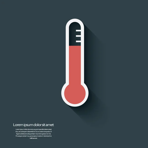 Modern flat design thermometer icon. Eps10 vector illustration. — Stock Vector