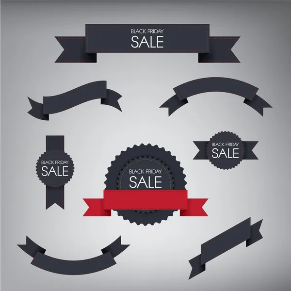 Set di distintivi di vendita del Black Friday. Illustrazione vettoriale Eps10 — Vettoriale Stock