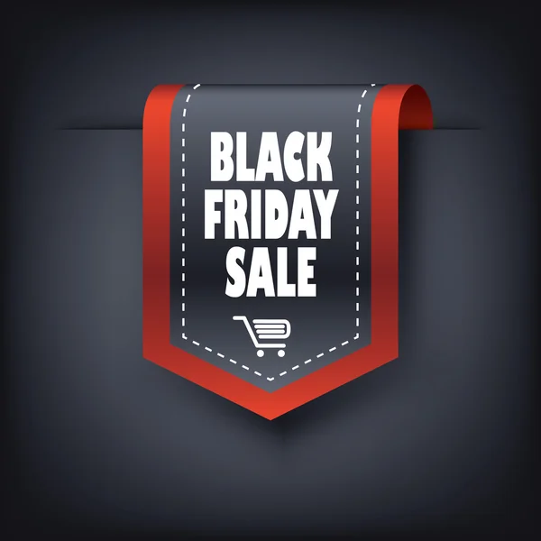 Black friday vertical ribbon bookmark elements for sales promotion — Wektor stockowy