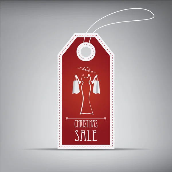 Christmas sales tag with vintage elements. Eps10 vector illustration. — Stok Vektör
