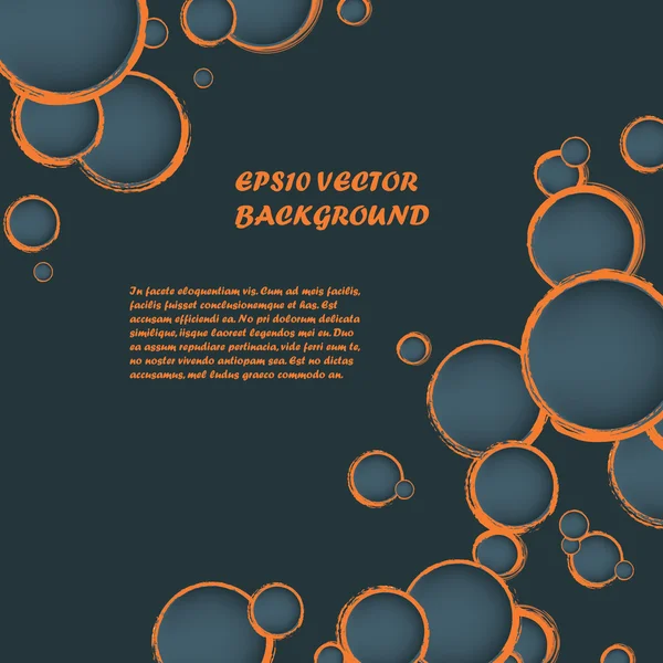 Abstract vector background with orange cutout circles. — Stock Vector