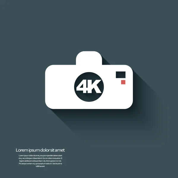 Ultra hd camera icon isolated on background — Διανυσματικό Αρχείο