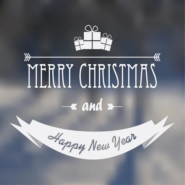 Christmas card design with glowing blurred gradient mesh background and typography message. — ストックベクタ