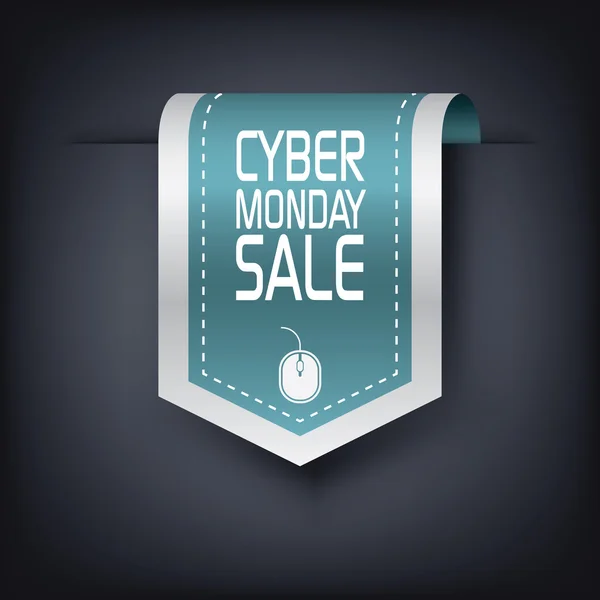 Cyber Monday sale vertical ribbon element for websites advertisement. — Stok Vektör