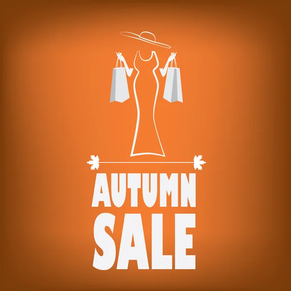 Herbst-Verkaufsplakat mit modischen Mann und Frau — Stockvektor
