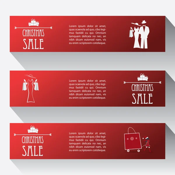 Bannières de vente de Noël. Illustration vectorielle Eps10 — Image vectorielle