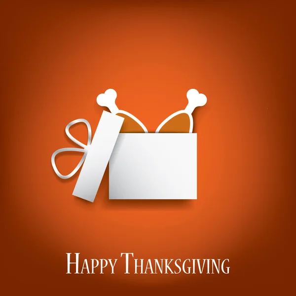 Thanksgiving background with turkey legs in a gift box — Stok Vektör