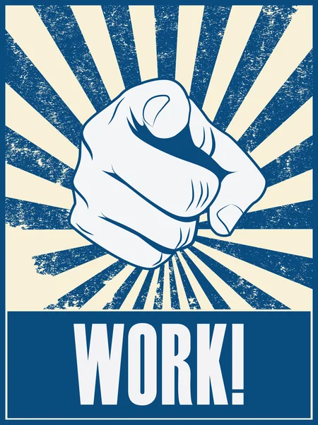 Motivasyonel afiş tasarımı veya görüntüleyiciyi işaret eden el ile