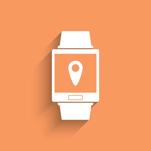 Smartwatch símbolo de tecnologia wearable com ícone para aplicação de navegação por satélite . —  Vetores de Stock
