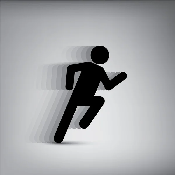 Running person icon with special speed effect for emphasizing movement. — Stock Vector