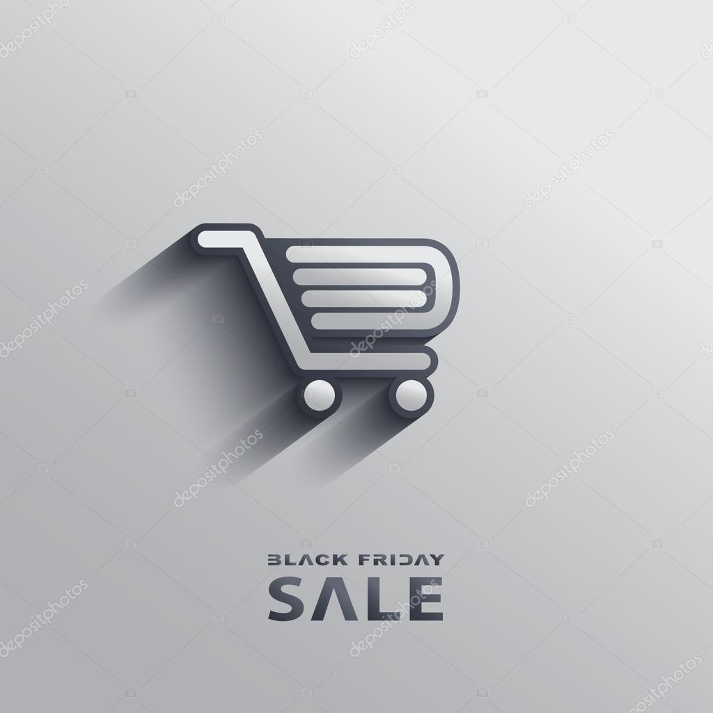 Black Friday sales poster with shopping cart. Eps10 vector illustration.