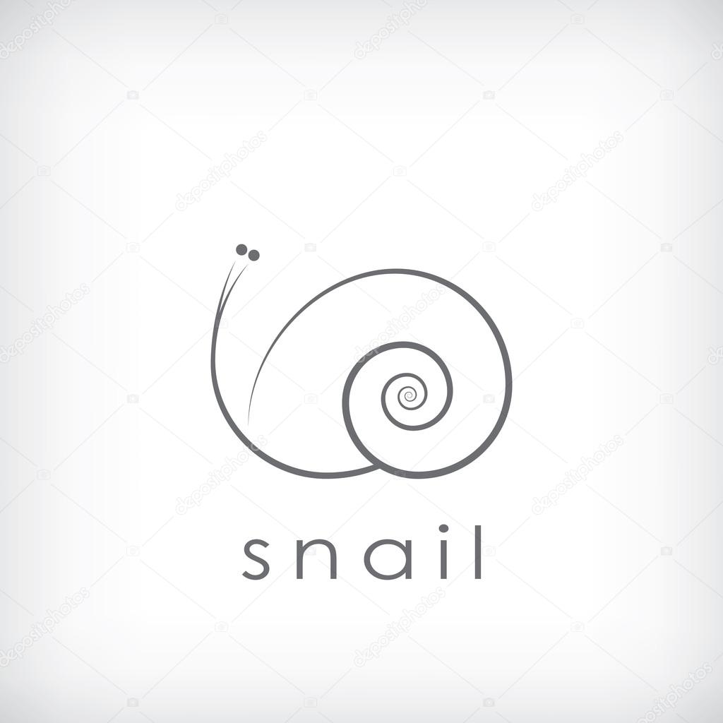 Cute little snail symbol in simple outlines suitable for corporate identity