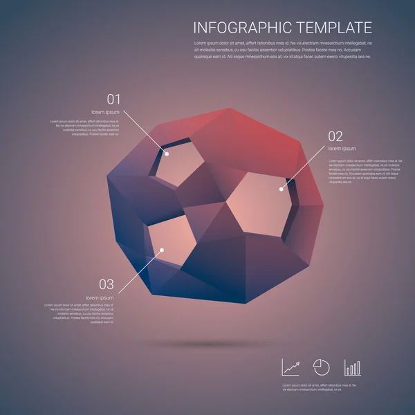 Infographics template vector. Infographic elements in menu options. 3d clean minimalistic layout for business presentations. — Stockový vektor