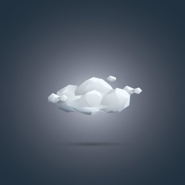 Modern düşük Poli tasarım hava öğesi simgesi. 3D poligonal bulut şekli.