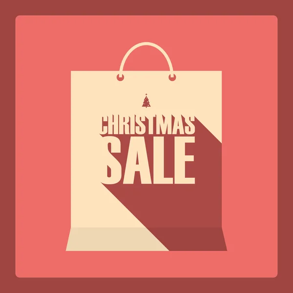 Kerstmis verkoop banner. Holiday verkoop poster. Seizoensgebonden goedkeuring promotie. Lange schaduw typografie. — Stockvector