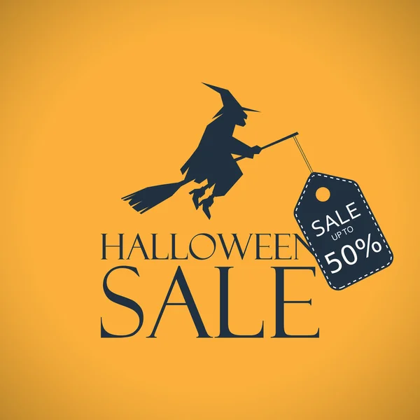 Fondo de venta de Halloween. Cartel de autorización de temporada. Descuentos banner plantilla . — Vector de stock