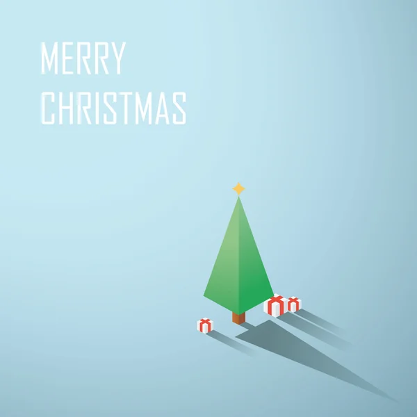 Low poly christmas tree background. Traditional xmas symbol in modern minimalistic simple clean design. Holiday card vector template. — Stok Vektör