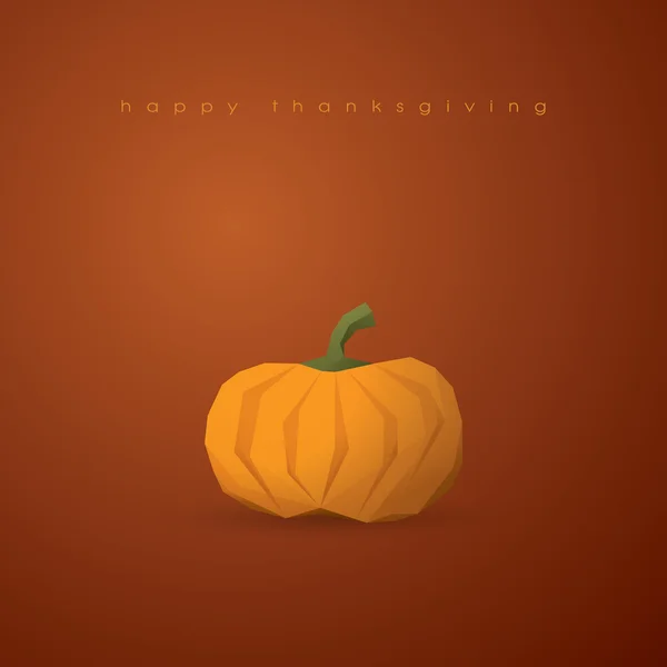 Thanksgiving background template. Holiday card vector. Pumpkin on orange backdrop. Traditional harvest symbol. — ストックベクタ