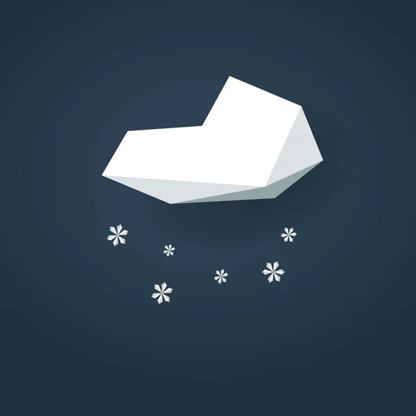 Low poly weather icon. Forecast symbol in modern 3d design. Winter snowing sign for cold season. — Stockový vektor