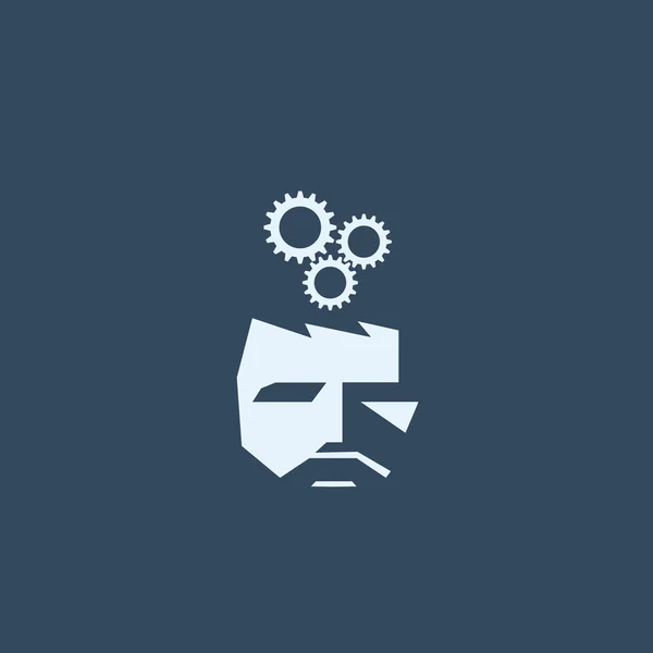 Brainstormen symbool. Zakelijke vector pictogram met man en gears. — Stockvector